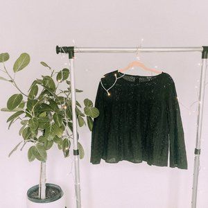 Ruffled Eyelet Black Top || Madewell